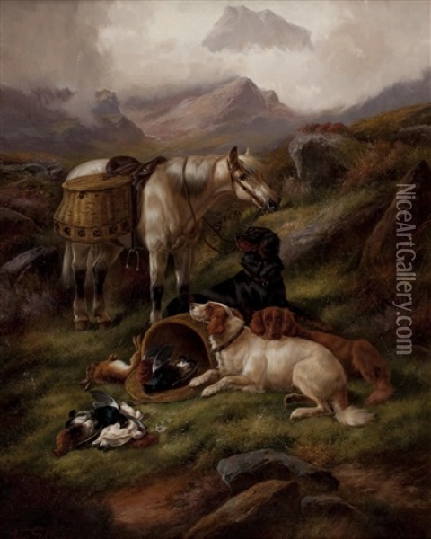Resting After The Shoot Oil Painting - John Gifford