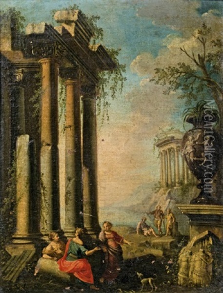Capriccio Oil Painting - Giovanni Paolo Panini