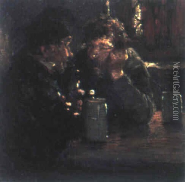 In Der Dorfschenke Oil Painting - Hugo Wilhelm Kauffmann