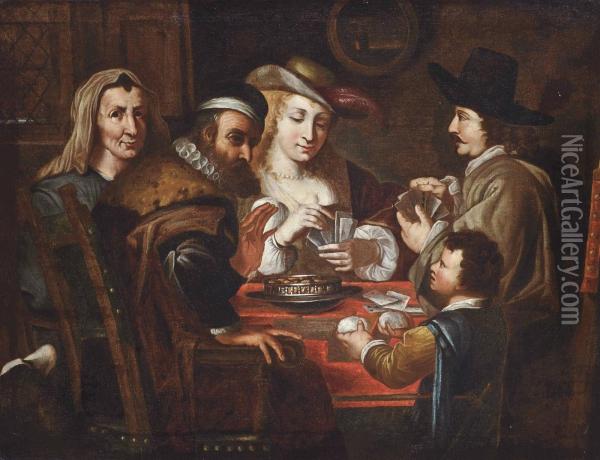 The Card Players Oil Painting - Jacob Jordaens