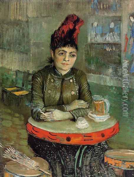 Agostina Segatori Sitting In The Cafe Du Tambourin Oil Painting - Vincent Van Gogh