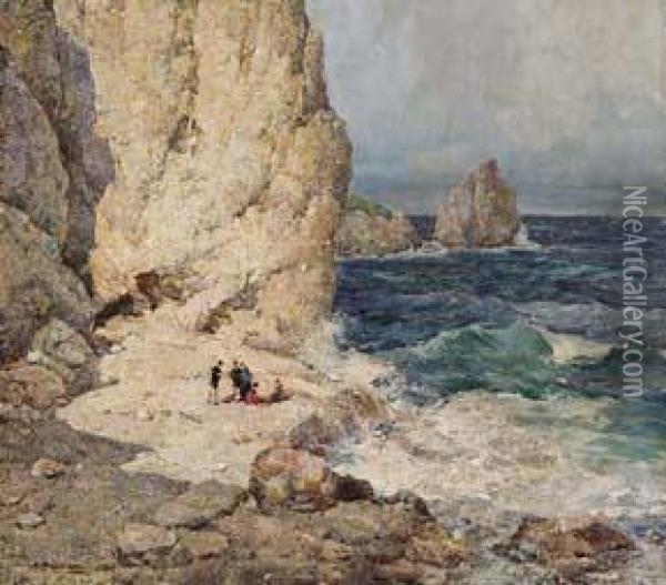 Mare In Burrasca A Capri Oil Painting - Angelo Pavan