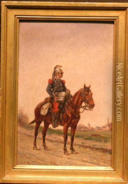 French Cavalryman Oil Painting - Paul Leon Jazet