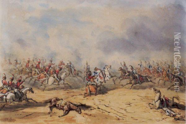 Battle Scene Oil Painting - Theodore Jung