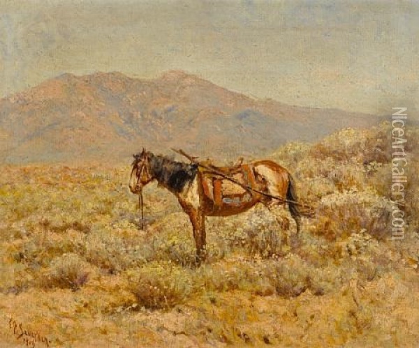 Indian Horse With A Travois Oil Painting - Frank Paul Sauerwein