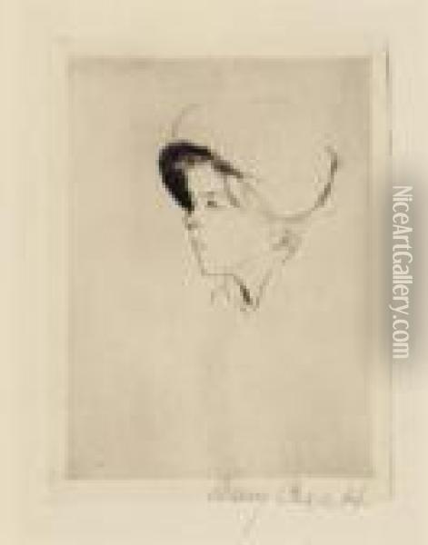 Susan's Head (b. 50) Oil Painting - Mary Cassatt