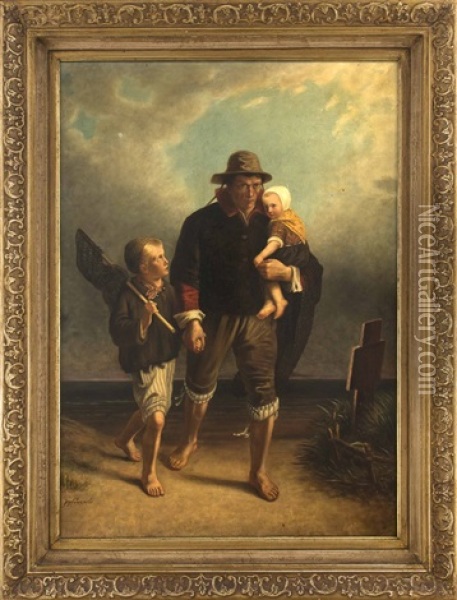 Fischer Mit Seinen Kindern Oil Painting - Jozef Israels