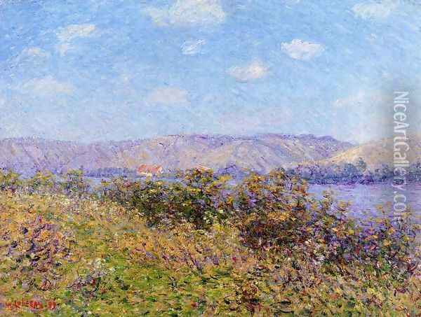 Banks of the Seine in Summer, Tournedos-sur-Seine Oil Painting - Gustave Loiseau
