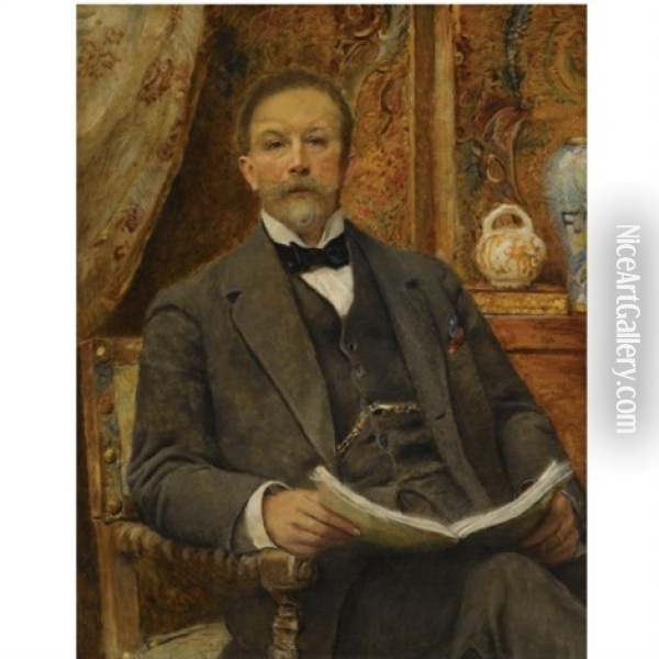 Portrait Of An Elegant Gentleman Oil Painting - Konstantin Egorovich Makovsky
