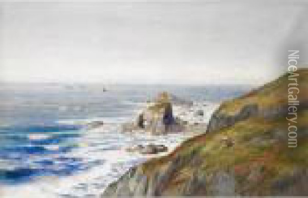 Land's End, Longship Lighthouse Oil Painting - Arthur Stanley Wilkinson