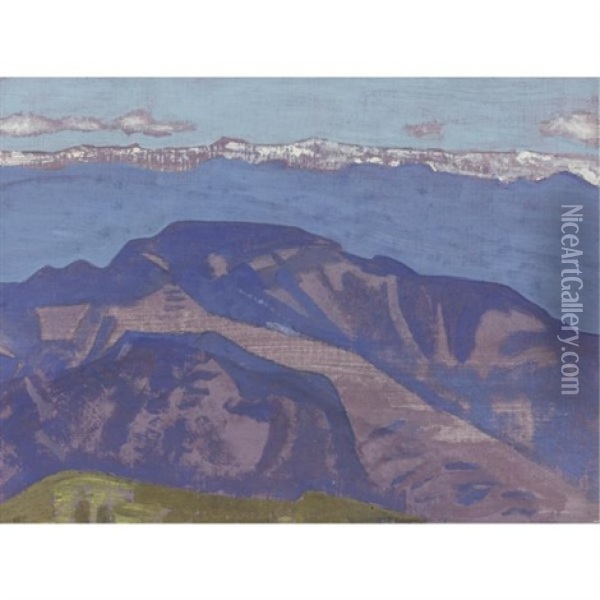 Snows, Morning, Jelap La (from The Series Himalayan) Oil Painting - Nikolai Konstantinovich Roerich