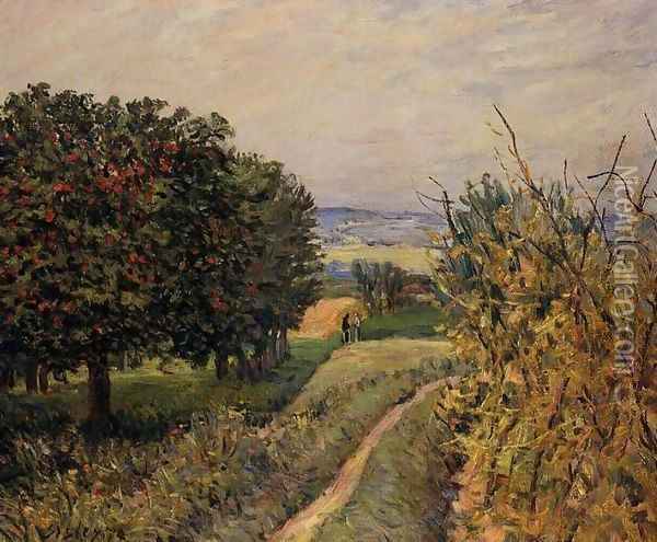 Among the Vines 1874 Oil Painting - Alfred Sisley