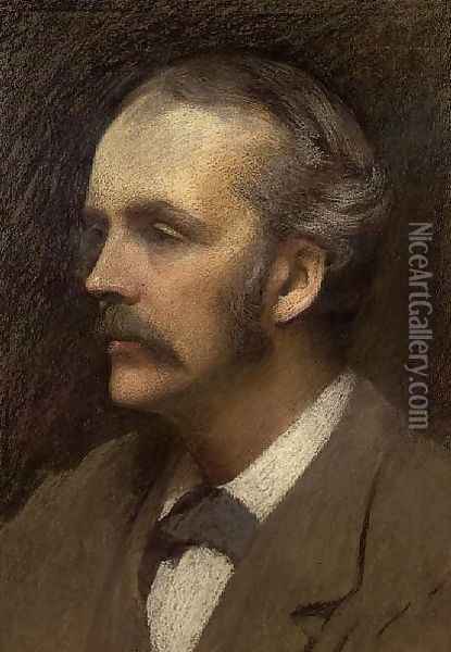 Portrait of the Rt.Hon. Arthur Balfour, 1892 Oil Painting - Ellis William Roberts
