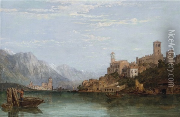 Lago Di Lugano Oil Painting - George Clarkson Stanfield