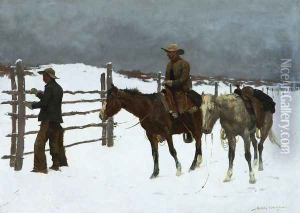 The Fall Of The Cowboy Oil Painting - Frederic Remington