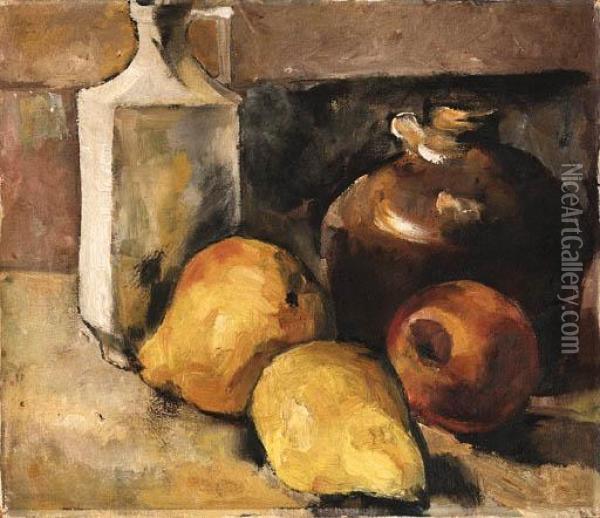 Still Life With Red Apple Oil Painting - Arshile Gorky