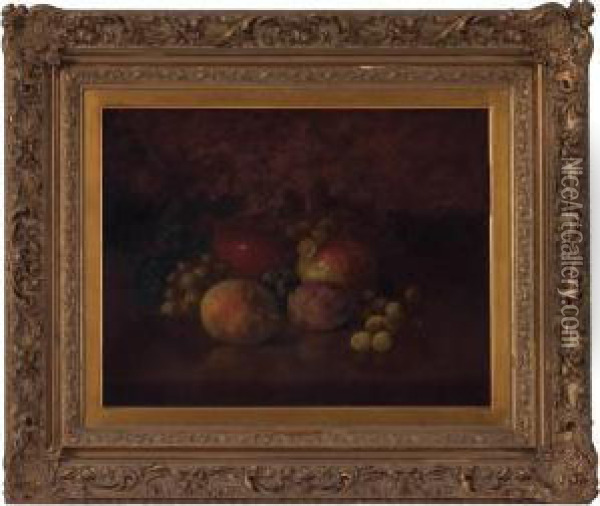 Still Life With Fruit Oil Painting - Carducious Plantagenet Ream