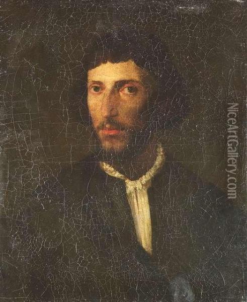 Portrait Of A Young Man Oil Painting - Tiziano Vecellio (Titian)