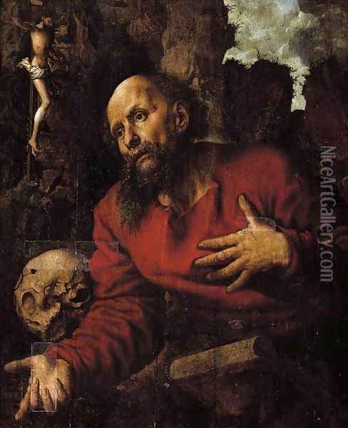St Jerome 1548 Oil Painting - Jan Sanders Van Hemessen