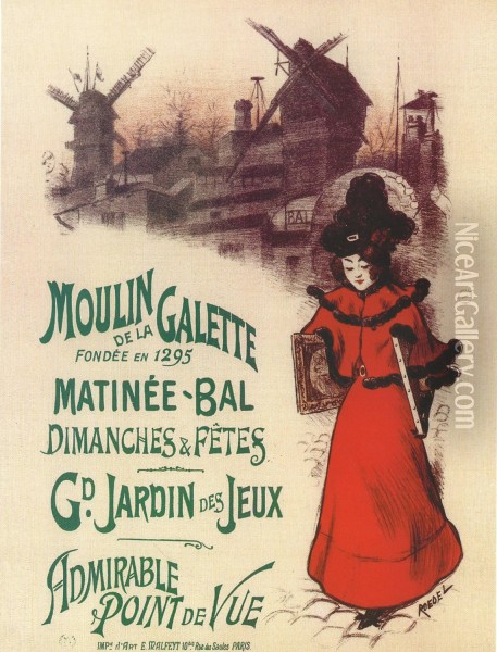 Poster advertising the Moulin de la Galette, 1896 Oil Painting - Roedel