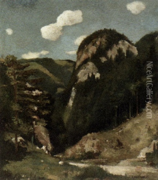 Mountainous Landscape Oil Painting - Chris (Christiaan) Huidekoper
