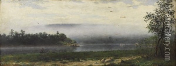 River Landscape With Mist Oil Painting - Charles Caryl Coleman