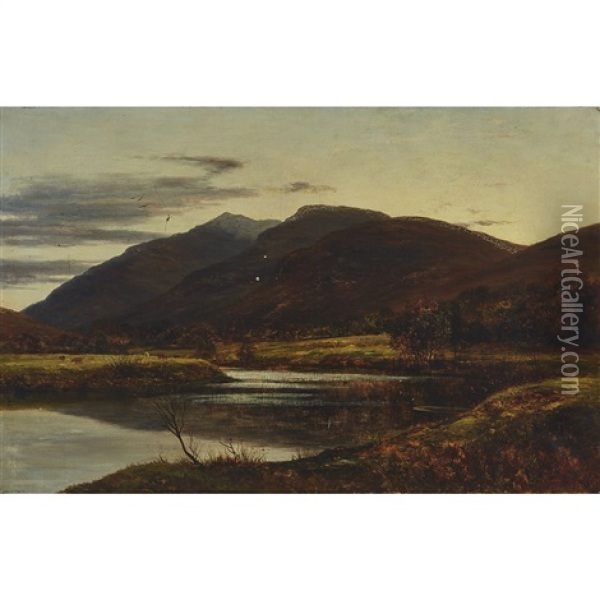 A November Twilight Oil Painting - Charles Edward Johnson