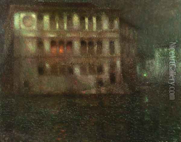 The Old Palace, Moonlight, Venice Oil Painting - Henri Eugene Augustin Le Sidaner