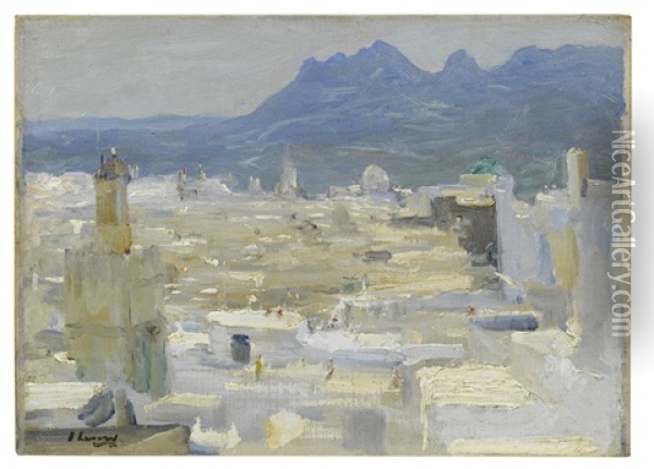 House Tops, Tetuan, View From The House Of The British Minister Oil Painting - John Lavery