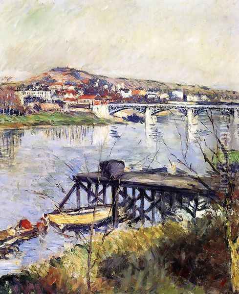 The Argenteuil Bridge Oil Painting - Gustave Caillebotte