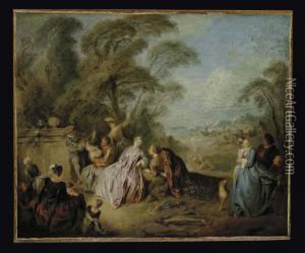A Fete Champetr Oil Painting - Jean-Baptiste Joseph Pater