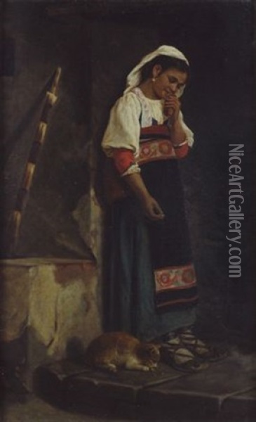 Ciociara Oil Painting - Gaetano Chierici