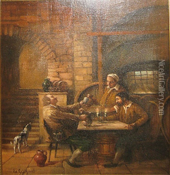 Herbergtafereel Oil Painting - Eduard von Gruetzner