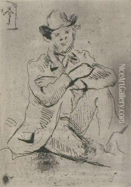 Portrait De Pentre A. Guillaumin Au Pendu Oil Painting - Paul Cezanne