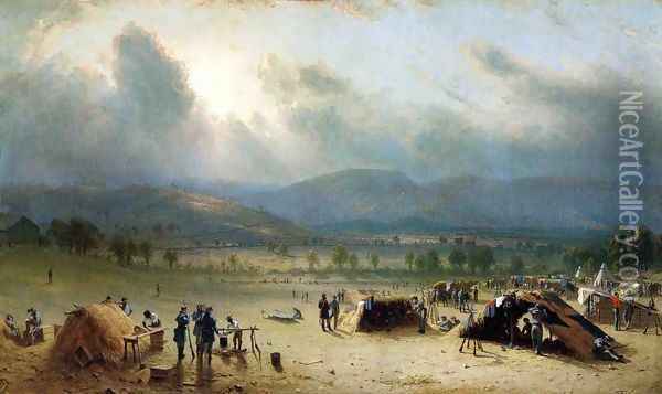 Camp of the Seventh Regiment, near Frederick, Maryland, in July 1863 Oil Painting - Sanford Robinson Gifford
