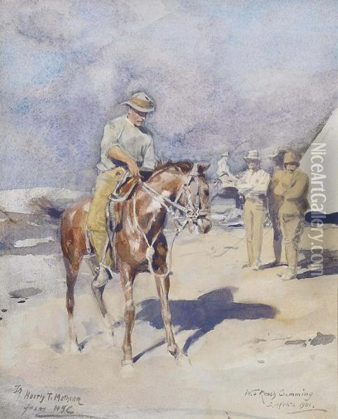 Soldiers On Excerise, South Africa Oil Painting - William Skeoch Cumming