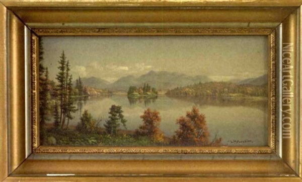 Long Lake From Bear Mountain, Adirondack Oil Painting - Levi Wells Prentice