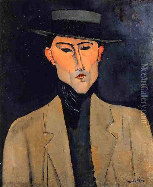 Portrait of a Man with Hat (aka Jose Pacheco) Oil Painting - Amedeo Modigliani