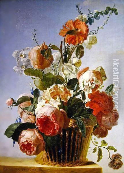 Still life with flowers Oil Painting - Jean Jacques Bachelier