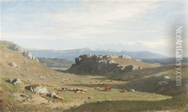 Gebirgslandschaft Oil Painting - Pierre Thuillier