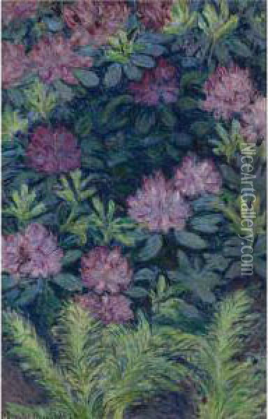 Rhododendrons Oil Painting - Blanche Hoschede-Monet