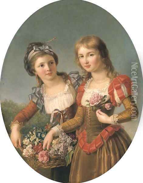 Les deux soeurs Oil Painting - Marie-Victoire Lemoine