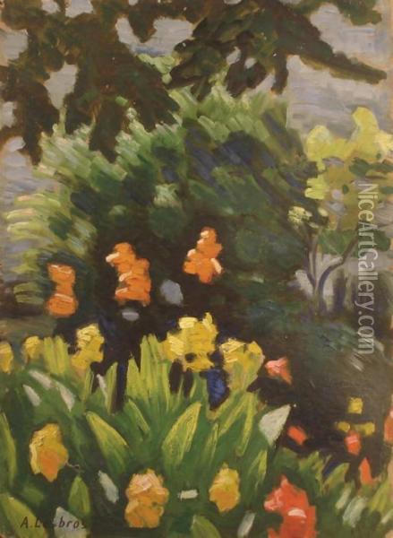 Massif De Fleurs Oil Painting - Alfred Lesbros