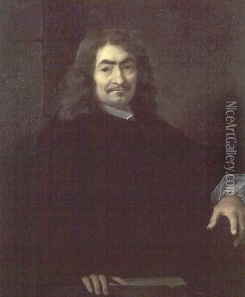 Portrait, presumed to be Rene Descartes (1596-1650) Oil Painting - Sebastien Bourdon