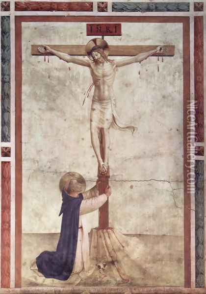 St. Dominic Christ on the Cross Oil Painting - Angelico Fra