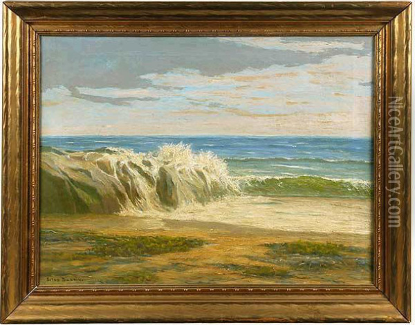 Coastal Scene With Beach And Surf Oil Painting - Silas Dustin