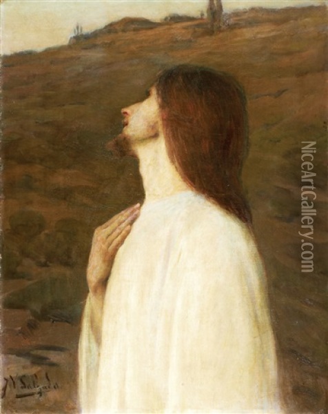 Jesus Cristo - Estudo Oil Painting - Jose Velloso Salgado