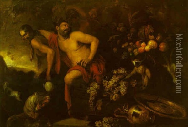 The Triumph Of Silenus Oil Painting - Jan Thomas I Roos