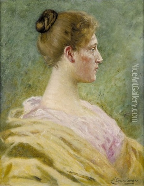 Portrat Einer Eleganten Dame Oil Painting - Ernst Otto Leuenberger