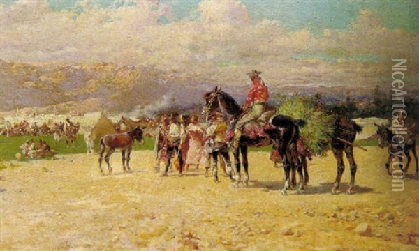 The Country Fair Oil Painting - Baldomero Galofre Gimenez